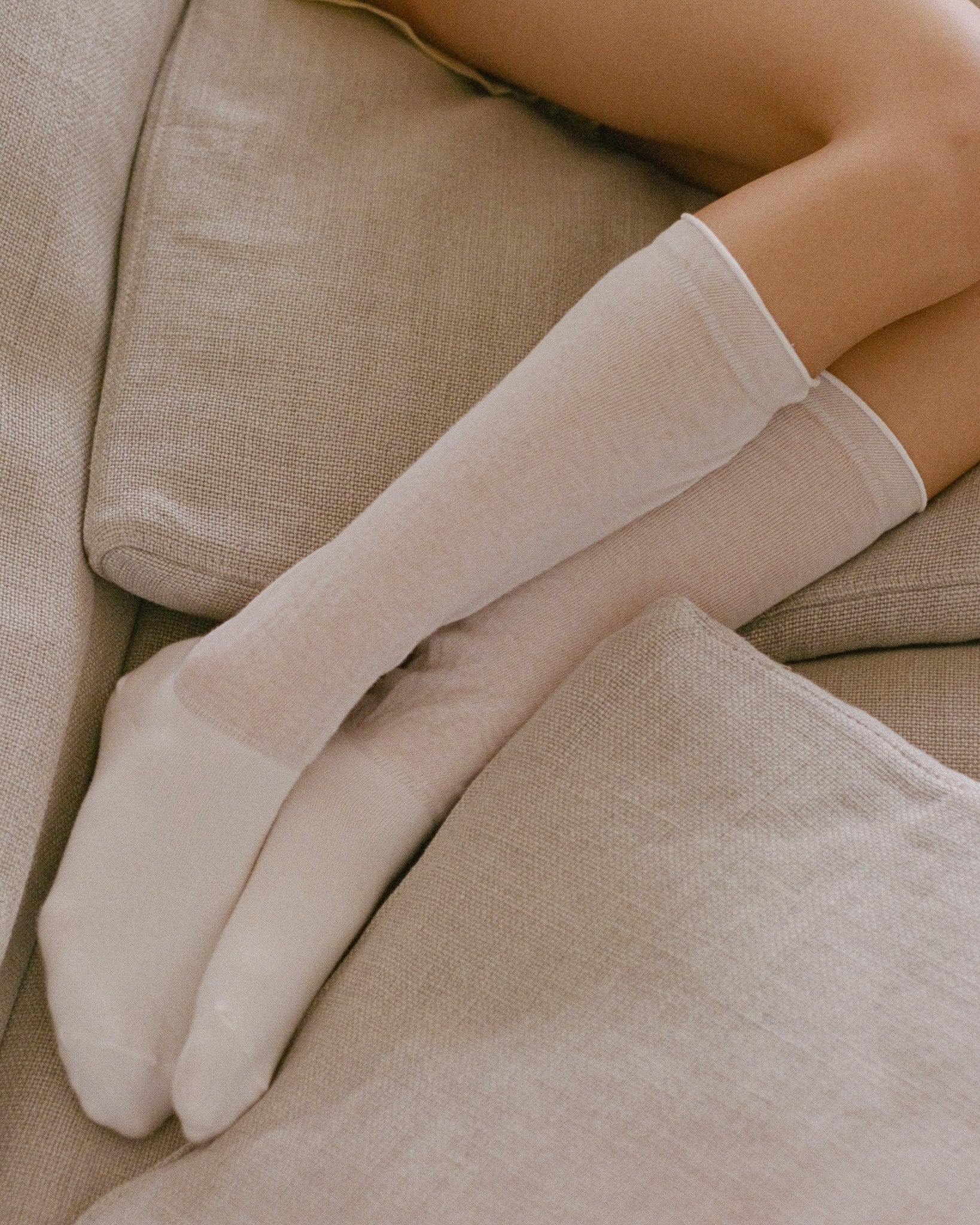 Cotton Sheer Knee Socks White