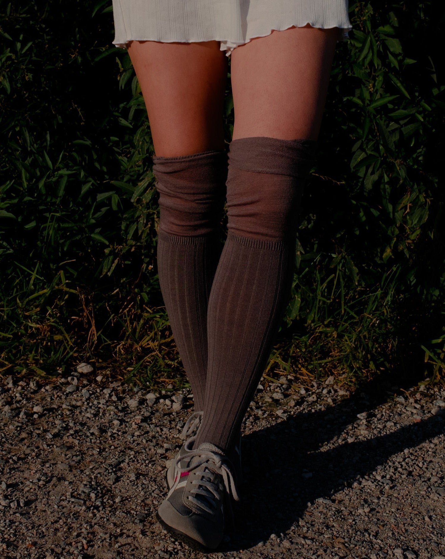 Knee-high Layered Socks Charcole Grey