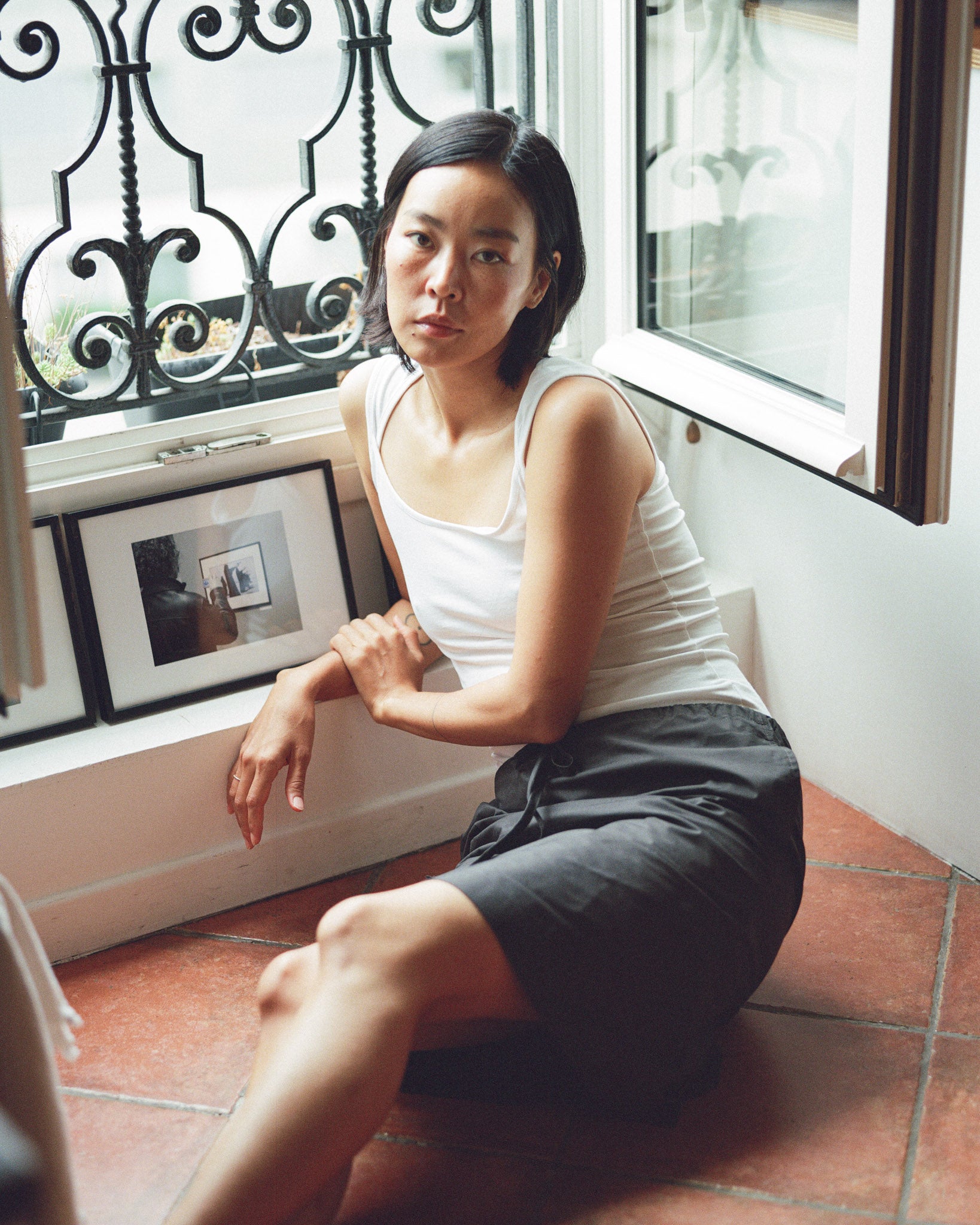 Scoop Neck Tank Top White