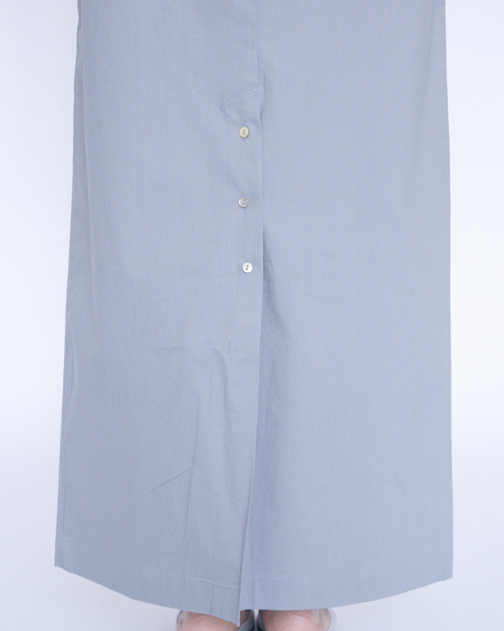 Drawstring Maxi Skirt Silver Grey