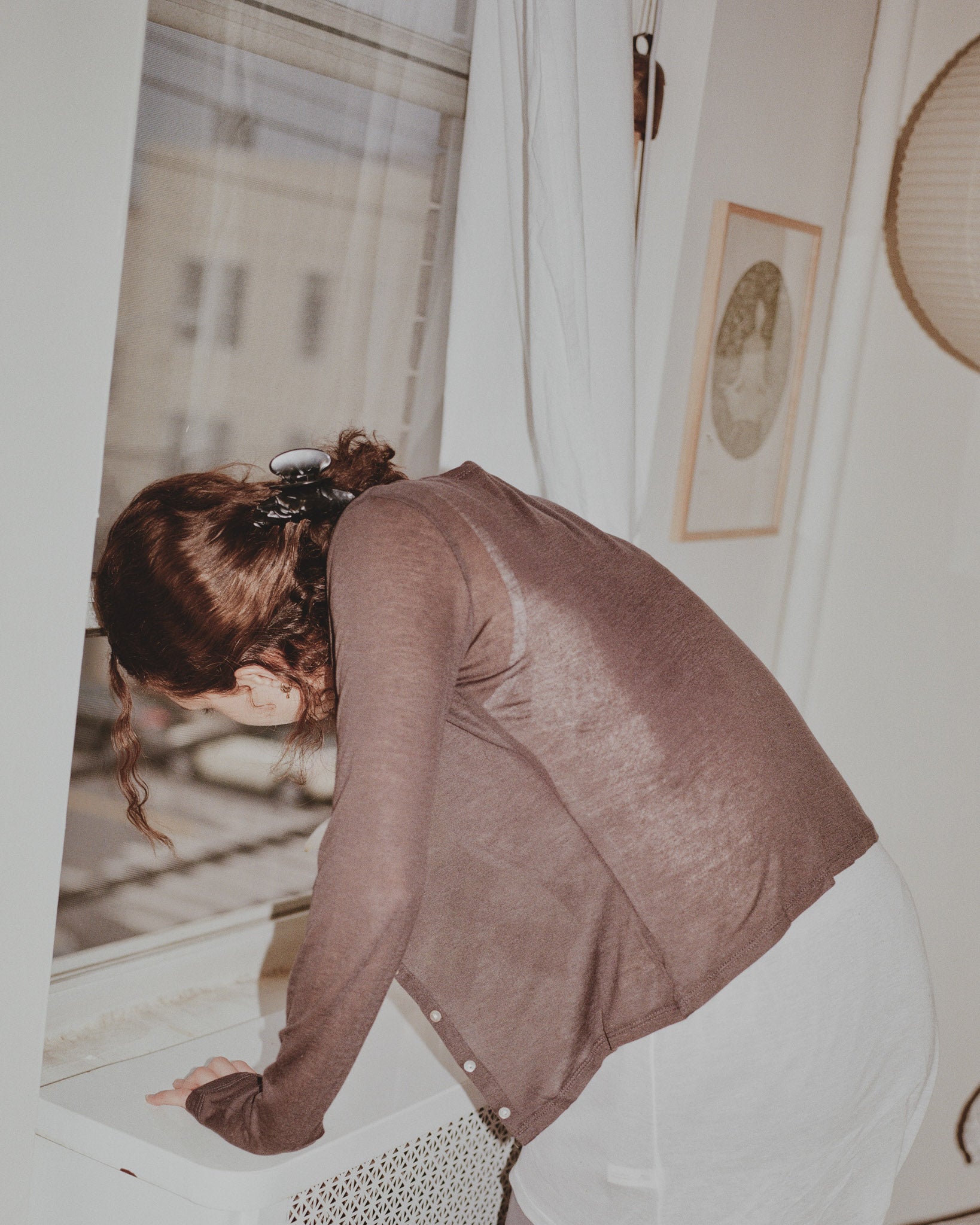 Sheer Cardigan Charcoal Grey