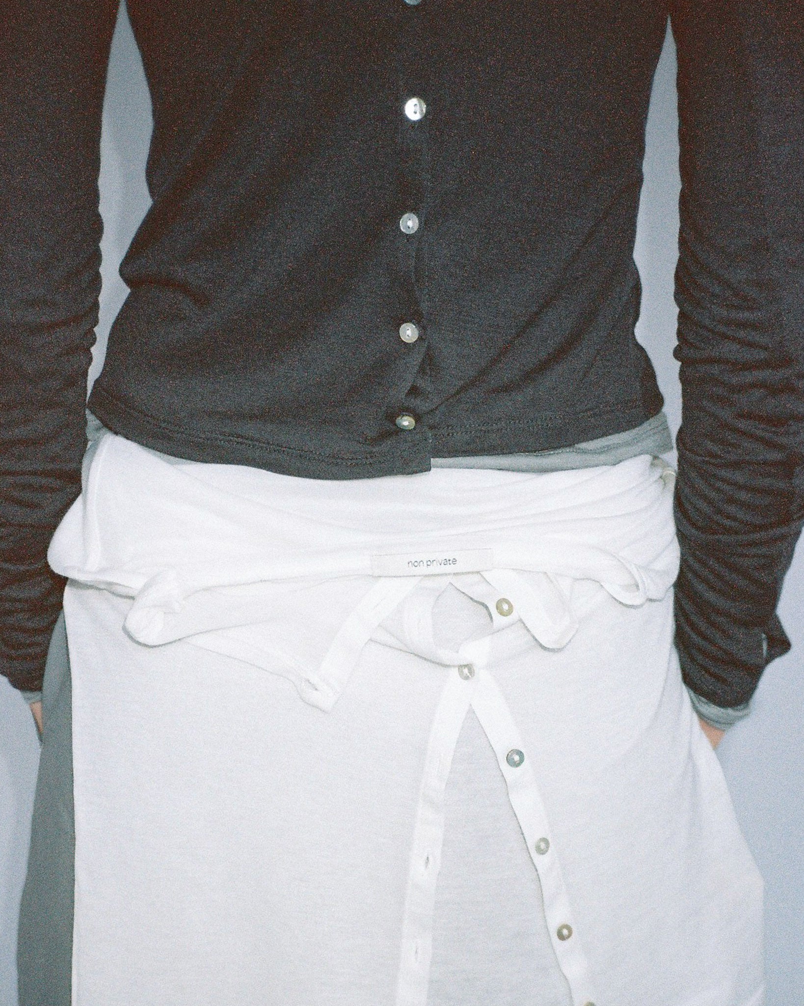 Sheer Cardigan Charcoal Grey