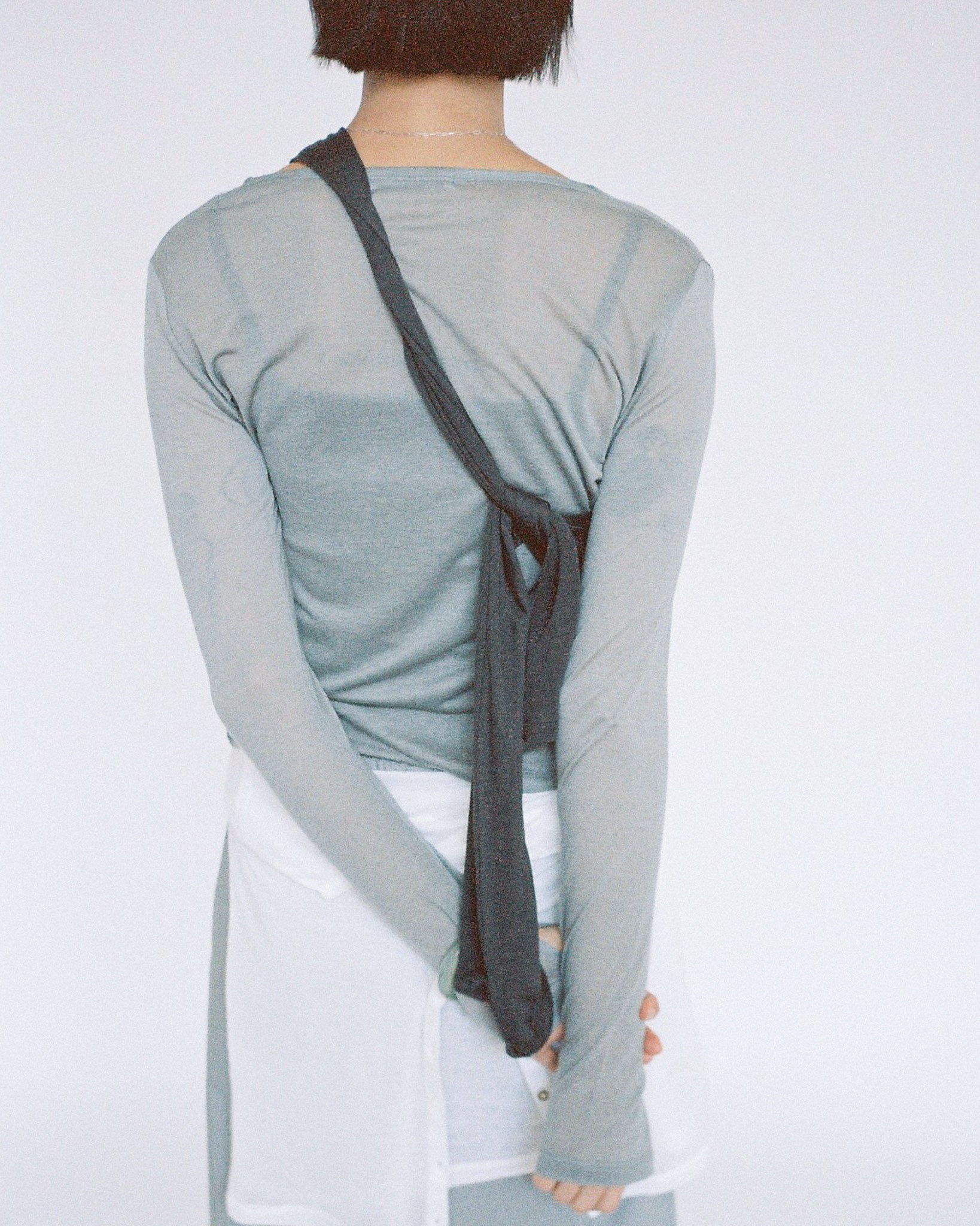 Sheer Cardigan Silver Grey