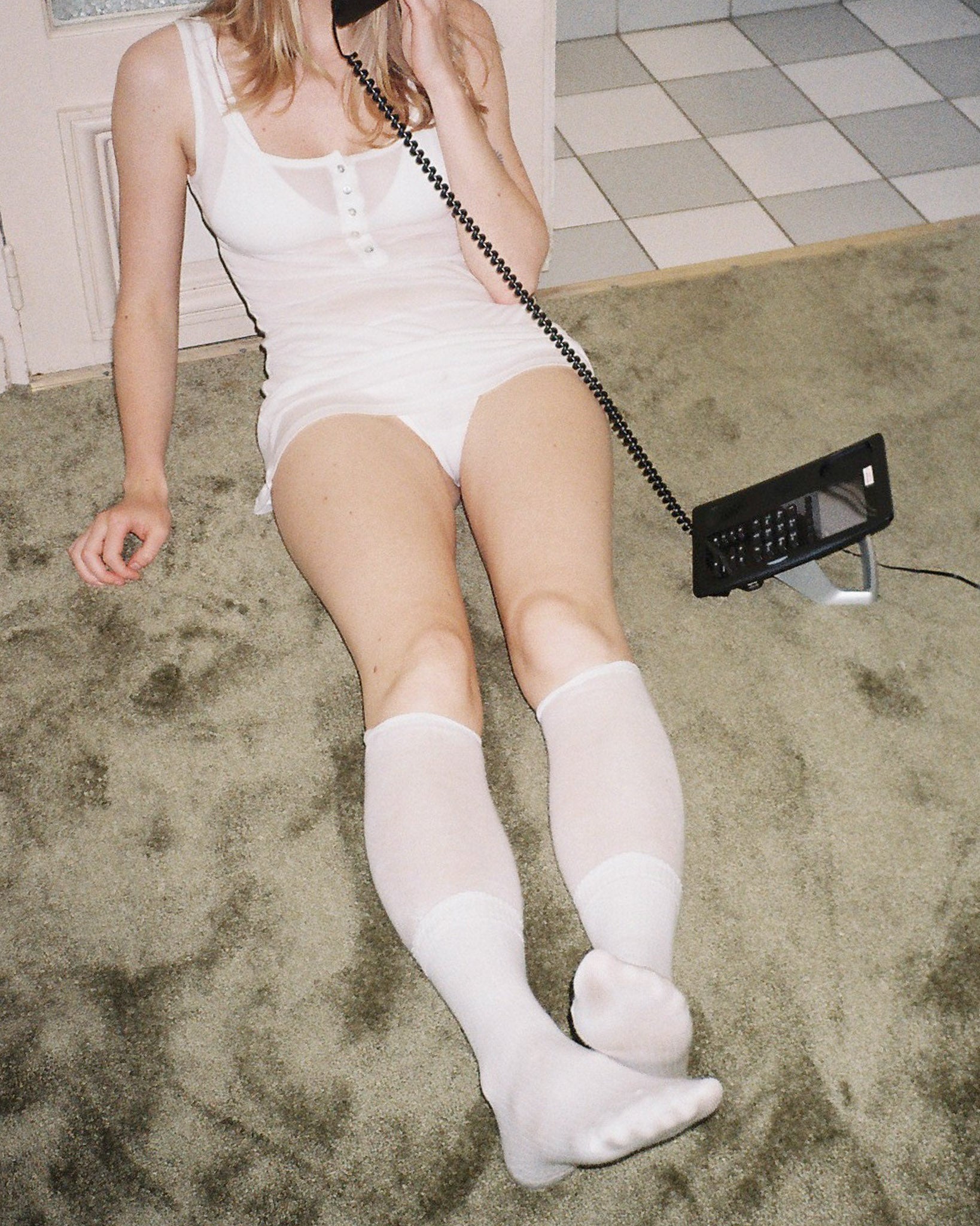Knee Layered Socks White