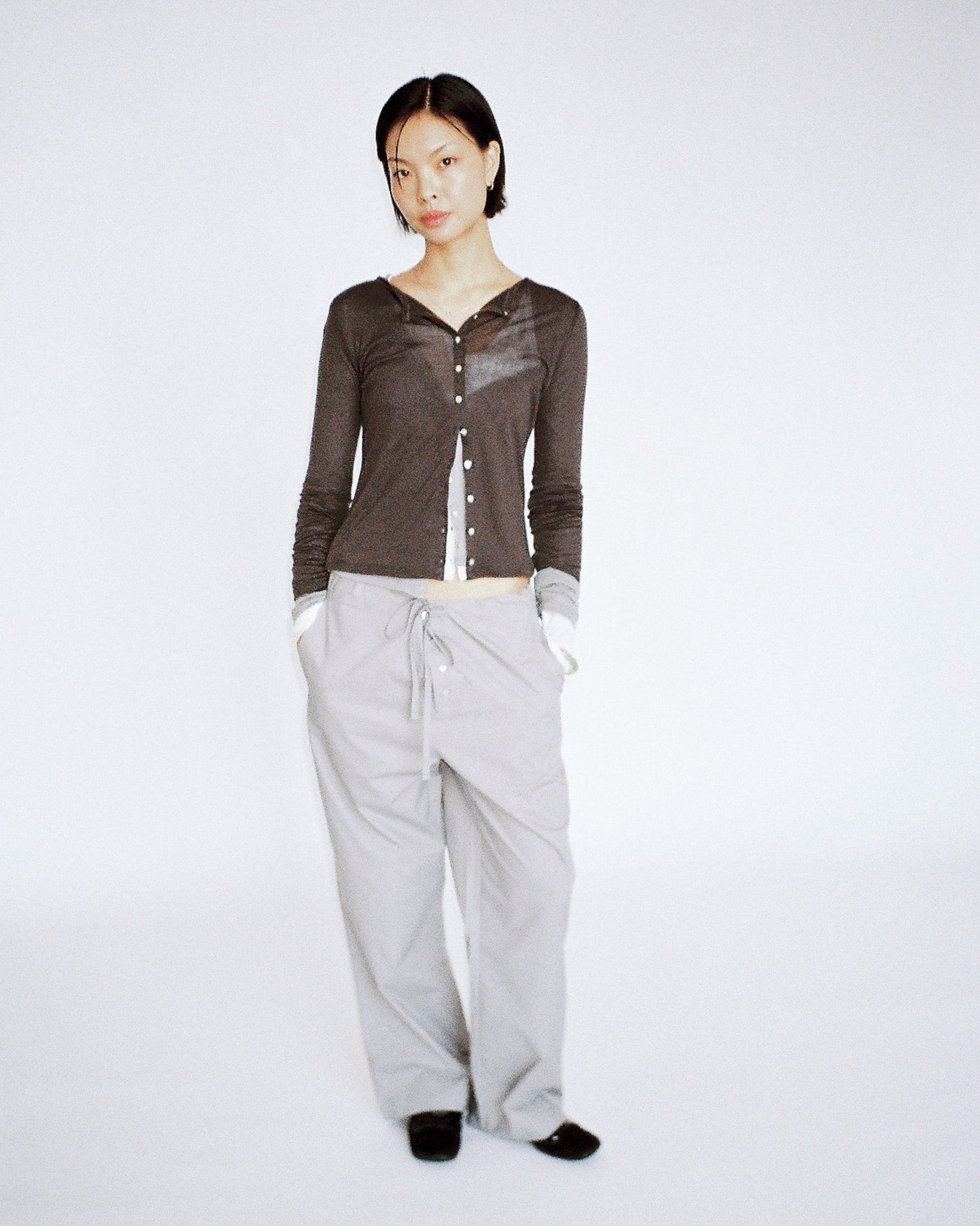 Straight Lounge Pants Silver Grey
